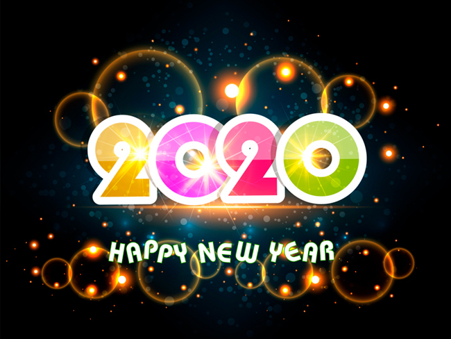 Картичка за 2020 година на английски Happy New Year