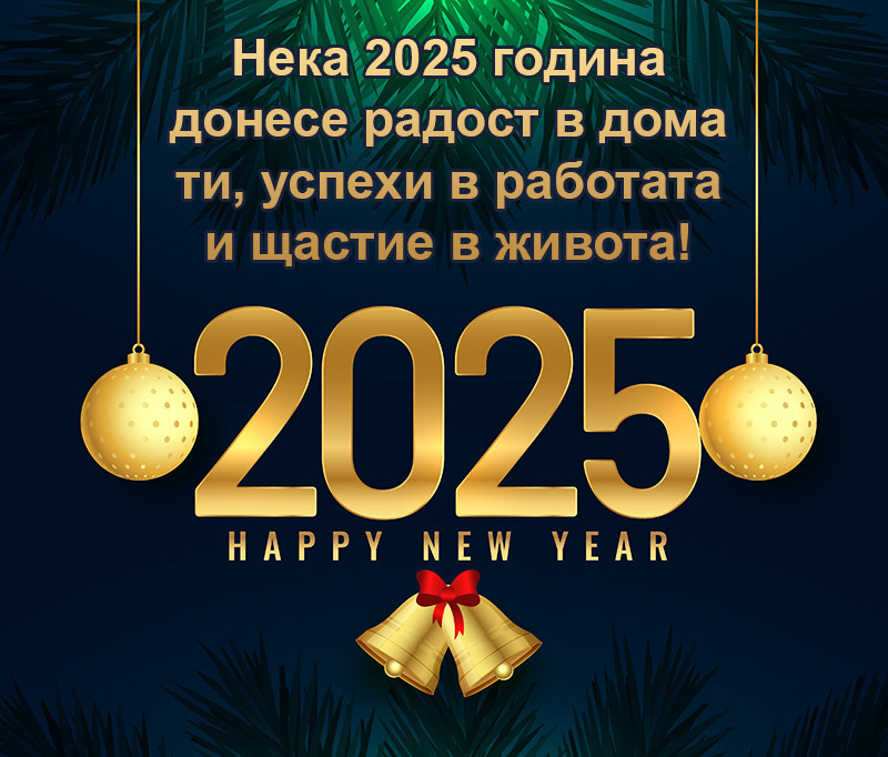 Нека 2025 година донесе радост в дома ти, успехи в работата и щастие в живота!